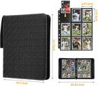 GERMUN 3 Ring 9 Pocket Zipper Card Binder, 720 Double Sided Standard PU Trading - Image 2