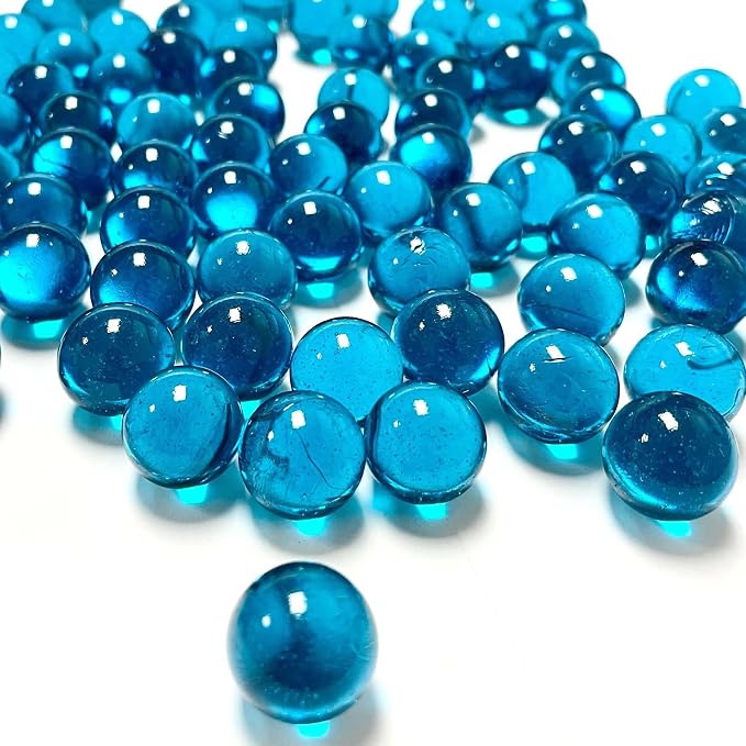 CYS EXCEL Light Blue Glass Gemstone Vase Filler Aquarium Round Marble Beads by CYSEXCEL%C2%AE