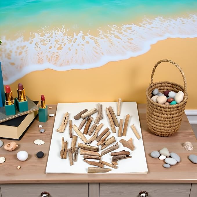 20 Pcs Wood Natural Driftwood Pieces Branch Slices Beach Decor - Image 3
