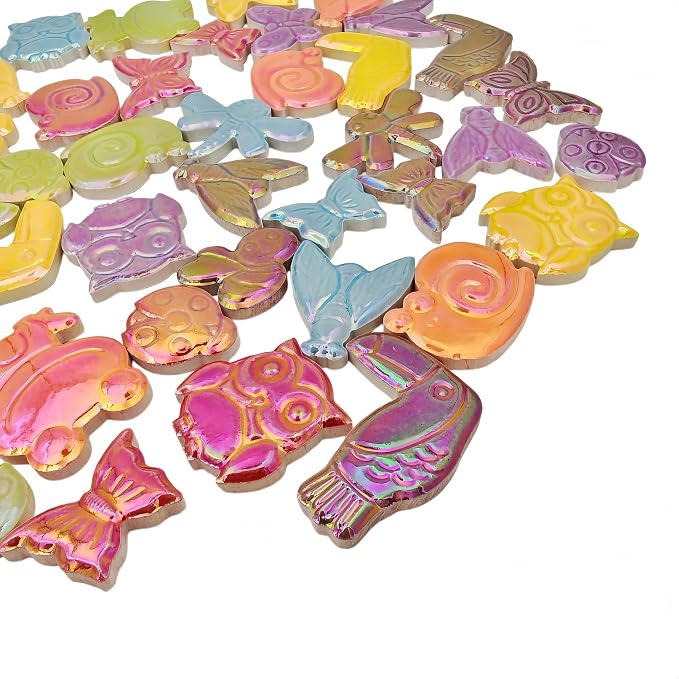 1.1lb Ceramic Mosaic Tiles, Mixed Colour Ceramic Mosaic Pieces - Image 3
