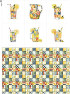 Summer Lemon Patchwork Cotton Fabric Panel – Six 10×10 inch Designs + Bonus by FabricsTown