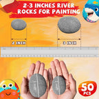 ReePlan 50PCS Rocks for Painting, 2-3 Inches Natural Smooth River Rocks for - Image 2
