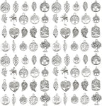 WOCRAFT 60pcs Antique Silver Tree Leaf Bracelet Charms by WOCRAFT
