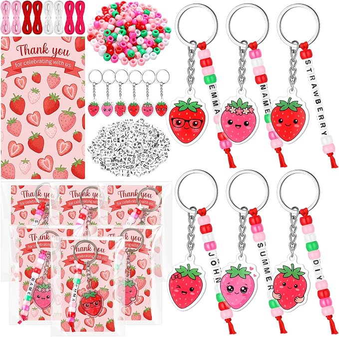 Suncalla 996 Pcs 24 Set Strawberry Keychain Making Kit DIY Charm Crafts | by Unknown