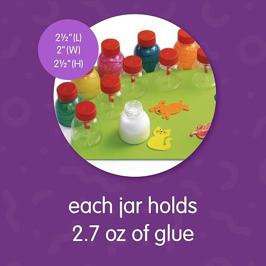 Colorations Glue Jars Set of 12, Empty Glue Bottles - Image 3