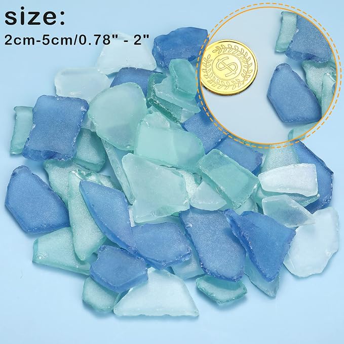 Jetec Sea Glass for Crafts Pieces Seaglass Decor Flat Frosted Sea Glass - Image 7