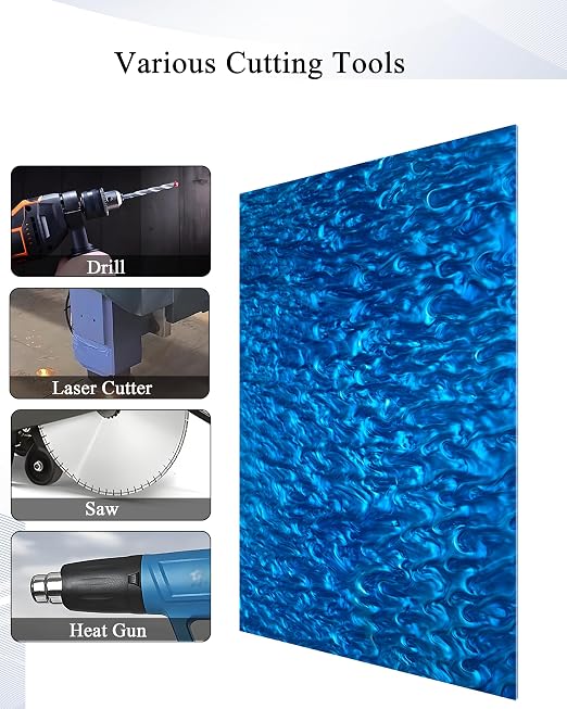 TOEPODO Pearlescent Ripple Cast Acrylic Sheets 1/8inch Thick Marble Acrylic - Image 6