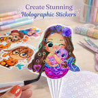 Bleidruck 25 Sheets Hearts Clear Holographic Laminate Sheet Adhesive Paper | - Image 5