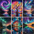 Mosaflare 6 Pack 5D Aurora Diamond Painting Kits, Landscape Scenery Diamond Art by Mosaflare
