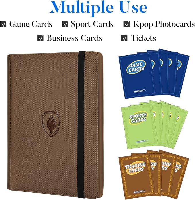 Premium 9 Pocket Card Binder for 360 Cards, Fabmaker PU Cover Trading Card - Image 3