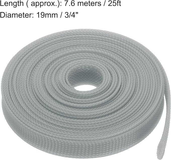 uxcell Expandable Sleeving, 1 3/16-inch 25ft Cable Sleeve - Image 3