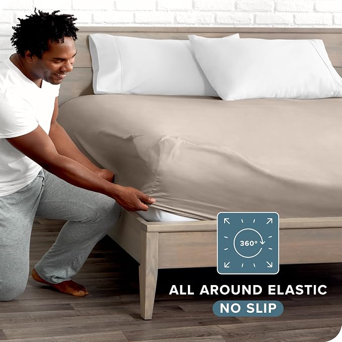 Bare Home Fitted Bottom Sheet Queen Size - Image 3
