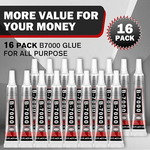 ALECPEA B7000 Bedazzling Glue, 16 Pack 15ml Clear Rhinestone Adhesive - Image 8