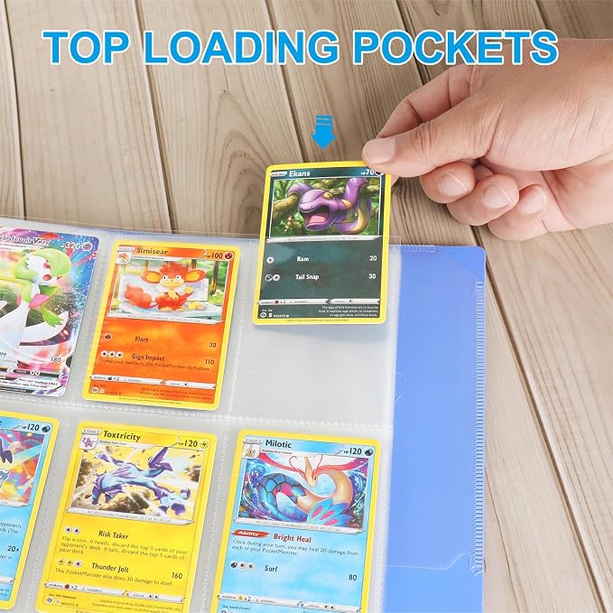 ABLY 120 Pages Double-Sided Trading Card Pages Sleeves 9-Pocket Clear Plastic - Image 4