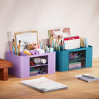 Marbrasse Pen Organizer with 2 Drawer, Desk Organizers and Accessories with 5 - Image 5