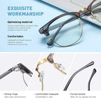 Blue Light Blocking Glasses Vintage Half Frame UV Clear Lens Anti Eyestrain - Image 3