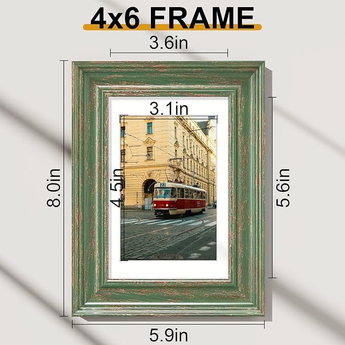 Vittanly 4x6 Picture Frames Set of 2, Ornate Vintage Photo Frame - Image 3