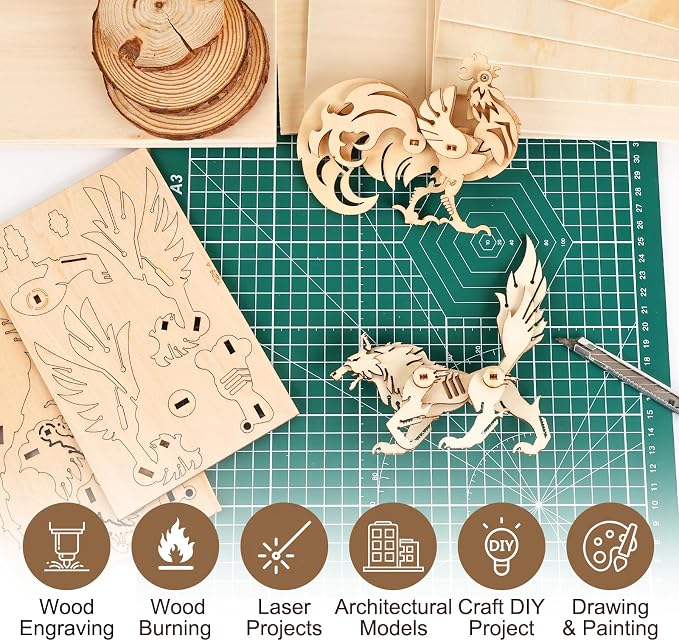 30 Pack Basswood Sheets for Crafts, Wood Burning, Architectural Models - Image 3