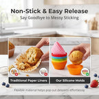 Baking Cups 24 Pack, Non-stick and Flexible Muffin Pans - Image 4