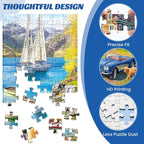 500 Pieces Puzzle for Adults, Lake Vacation Puzzle, House and Dogs Landscape - Image 3