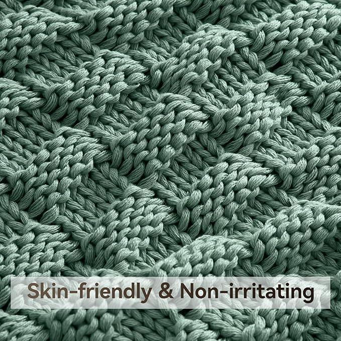 Knitted Weighted Blanket Kids, No Beads Heavy Blanket 36” x 48'' 5lbs, - Image 4