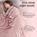 Knitted Weighted Blanket Adult, No Beads Heavy Blanket 70” x 90'' 20lbs - Image 3