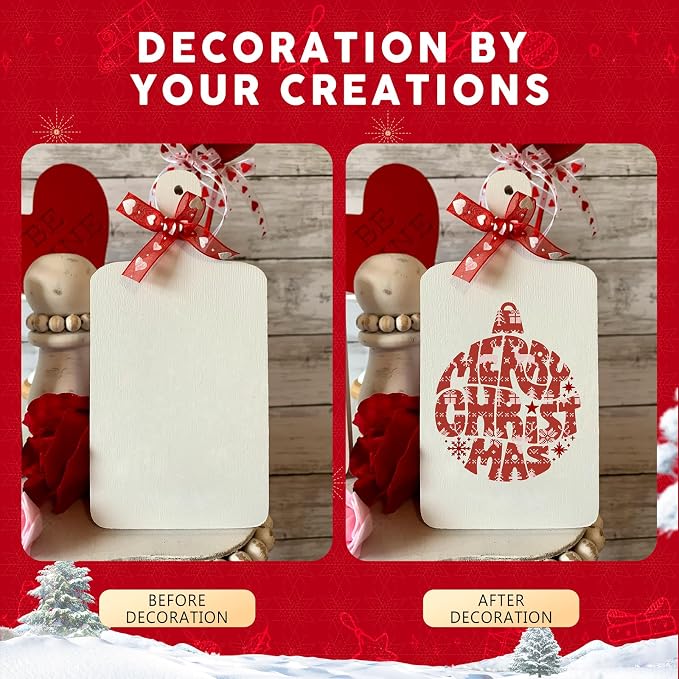 Ugly Sweater Permanent Adhesive Vinyl 12 Sheets 12'' x 10'' | Red Green Trees - Image 4