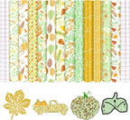 Yellow Leaves Boho Permanent Adhesive Vinyl 12 Sheets 12'' x 10'' | Green by CraftingEveryday