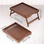 Fibogollo 4 Pack Bamboo Bed Tray Table - Image 2