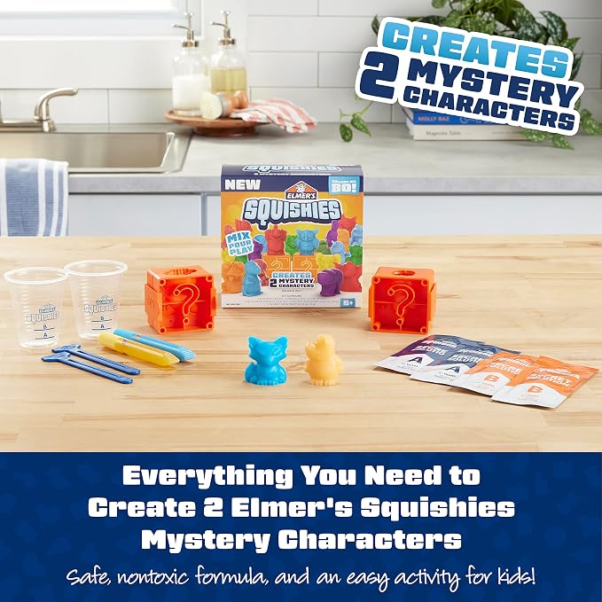 Elmer’s Squishies Kids’ Activity Kit, DIY Squishy Toy Kit Creates 2 Mystery - Image 3