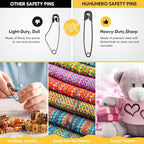 Safety Pins Assorted, 340 Pack Small & Large Heavy Duty Safety Pins - Image 4