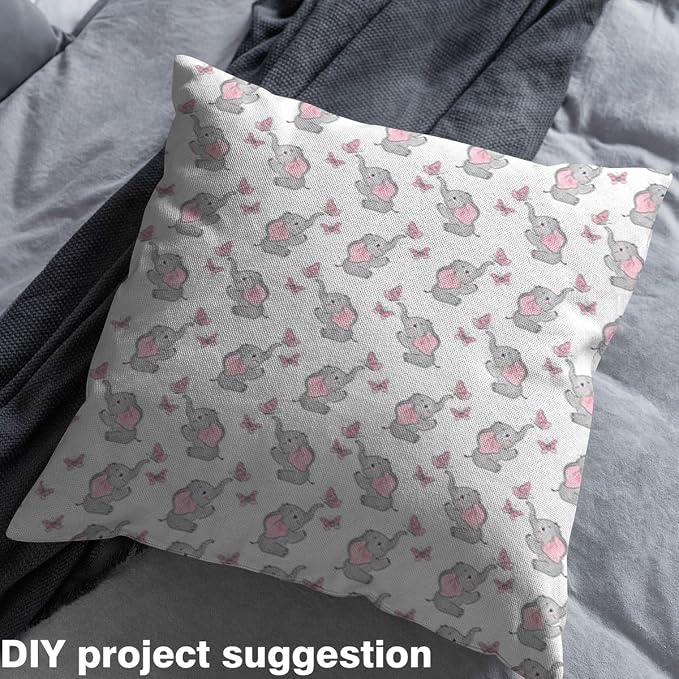 Feelyou Cute Elephant Outdoor Fabric by The Yard, Cartoon Little Elephant - Image 4