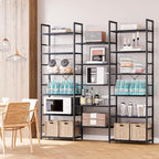 NUMENN Triple Column 6 Tier Bookshelf, Bookcase - Image 5