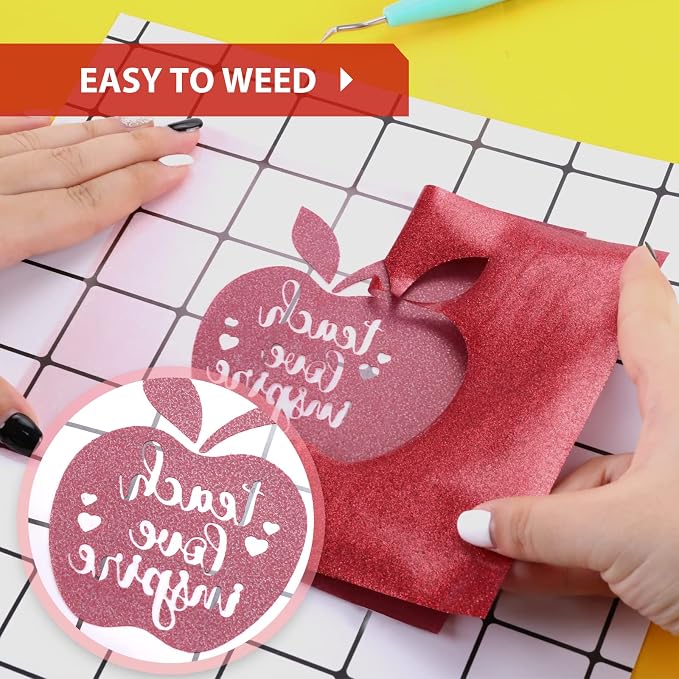 HTVRONT Glitter HTV, Easy-Weed for Craft Design - Image 2