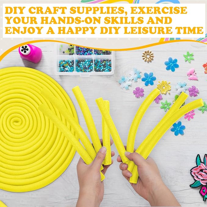 Frienda 5/8 Inch x 40 Ft Yellow Foam Noodles - Image 4