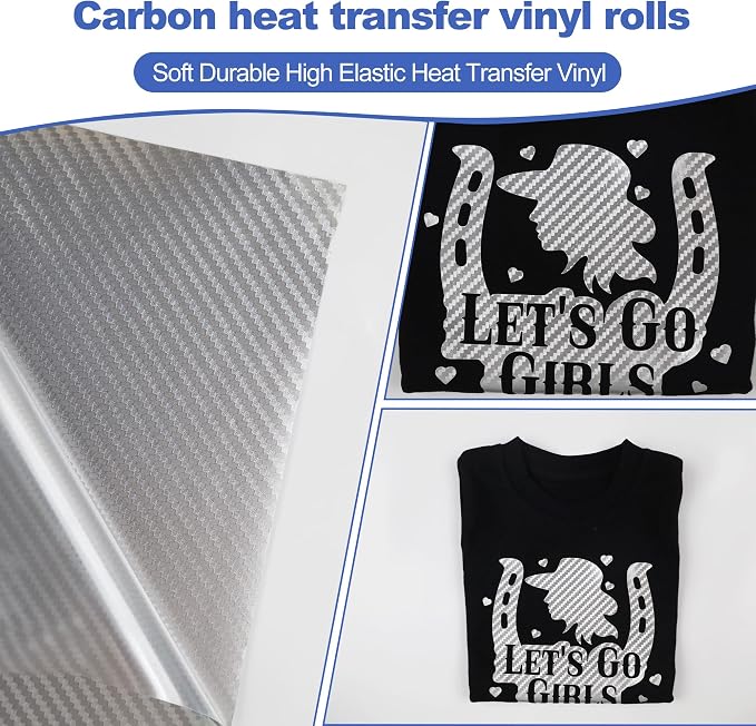 guangyintong Heat Transfer Vinyl Carbon Silver HTV Rolls, HTV Vinyl - Image 6