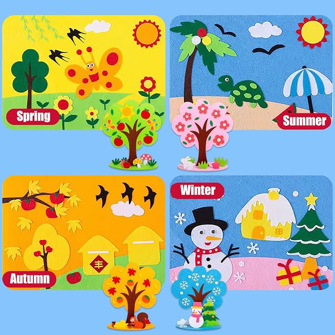 60 PCS Felt Fabric Sheets Craft Kit, Thick Nonwoven Felt, - Image 7