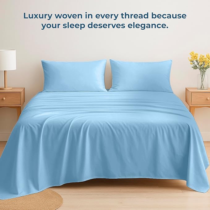 Royale Linens 100% Organic Cotton California King Flat Sheet Only - Image 6