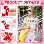 WILLBOND 52 Pcs Valentine's Day Heart Self Adhesive Chenille Letters Patches - Image 4
