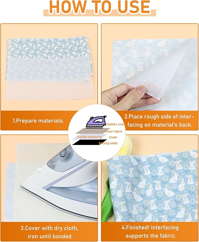 PLANTIONAL Medium Weight Black Iron-On Non-Woven Fusible Interfacing: 16.5" x - Image 6