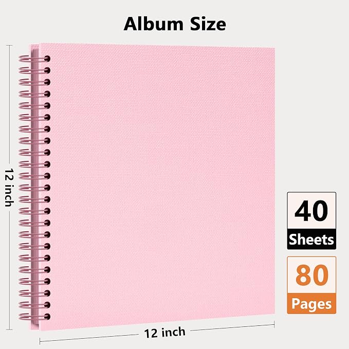 Vienrose Scrapbook Album 12x12 Inch Blank Thick Kraft Paper DIY Scrapbooking - Image 6