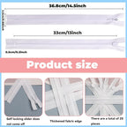 YAKA 20pcs White Nylon Invisible Zippers Tailor Sewing Tools Garment - Image 2