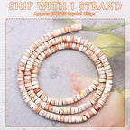Natural Stone Heishi Beads for Necklace Making, 4mm x 2mm Small Flat Round - Image 2