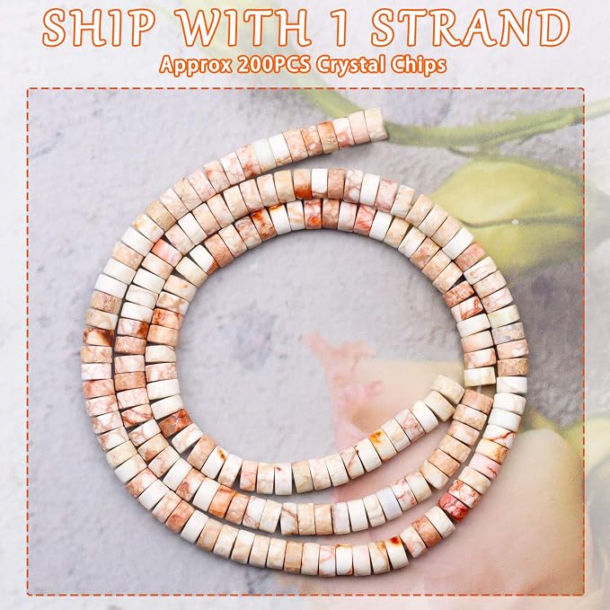 Natural Stone Heishi Beads for Necklace Making, 4mm x 2mm Small Flat Round - Image 2