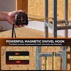 Laser Tape Measure 2-in-1, 197Ft Laser & 16Ft Digital Tape Measure | LCD Display - Image 3