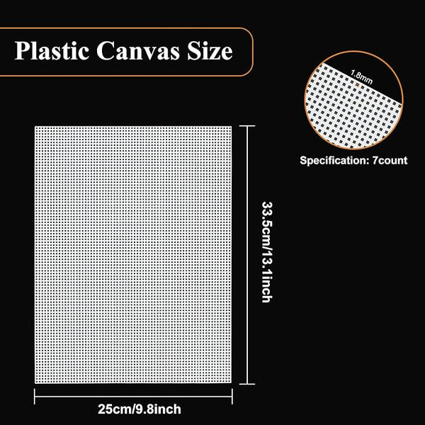 20 PCS Plastic Canvas Sheets 7 Count 9.8X 13.2Inch Plastic Mesh Sheet Large - Image 2