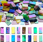 Rectangle Iridescent Glass Mosaic Tiles, 320 Pieces Colorful Stained Glass - Image 2