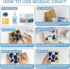 DINGSEN 4Pcs Mosaic Coaster Kit, - Image 3
