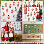 60pcs Christmas Theme Cutouts Gingerbread Man Bulletin Board Decoration Xmas - Image 7