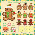 Renbuzhu 39PCS Christmas Crafts Bulk: Gingerbread Men Paper Suncatchers DIY Kit - Image 4